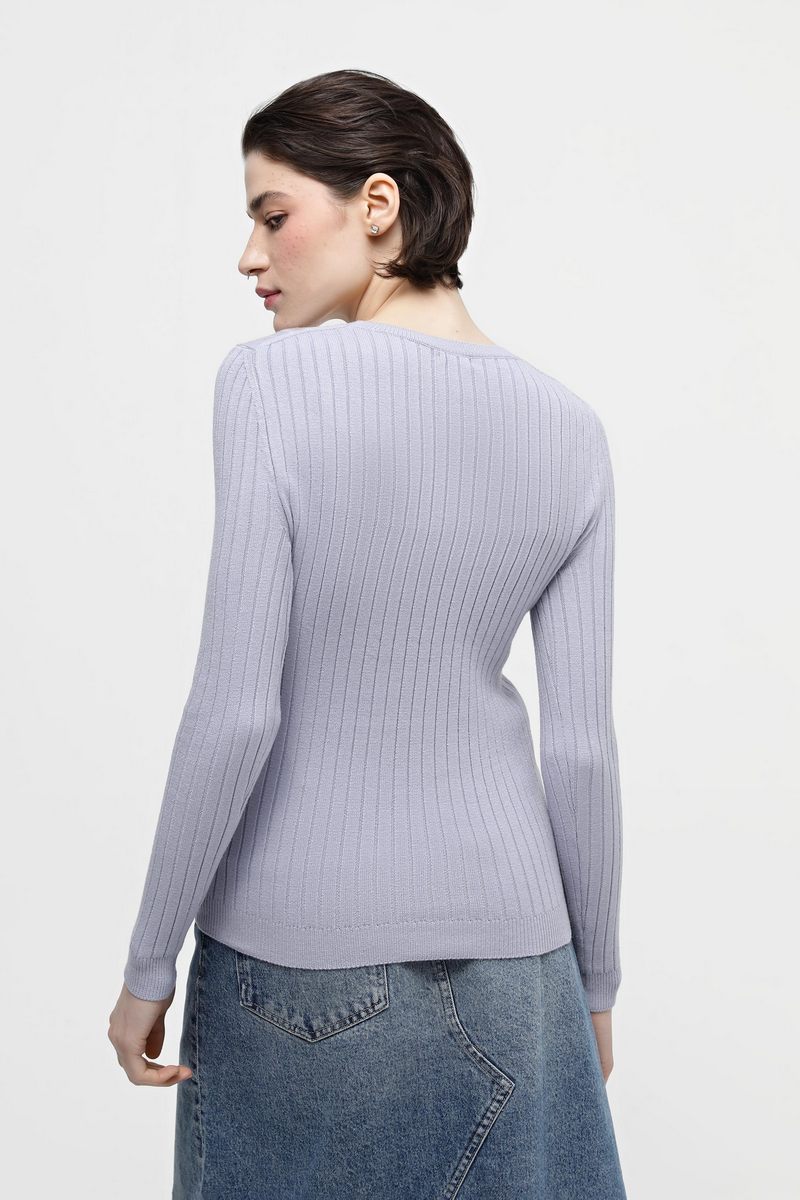 Джемпер з віскозної пряжі сірий | 79151 Джемпер з віскозної пряжі сірий | 79151