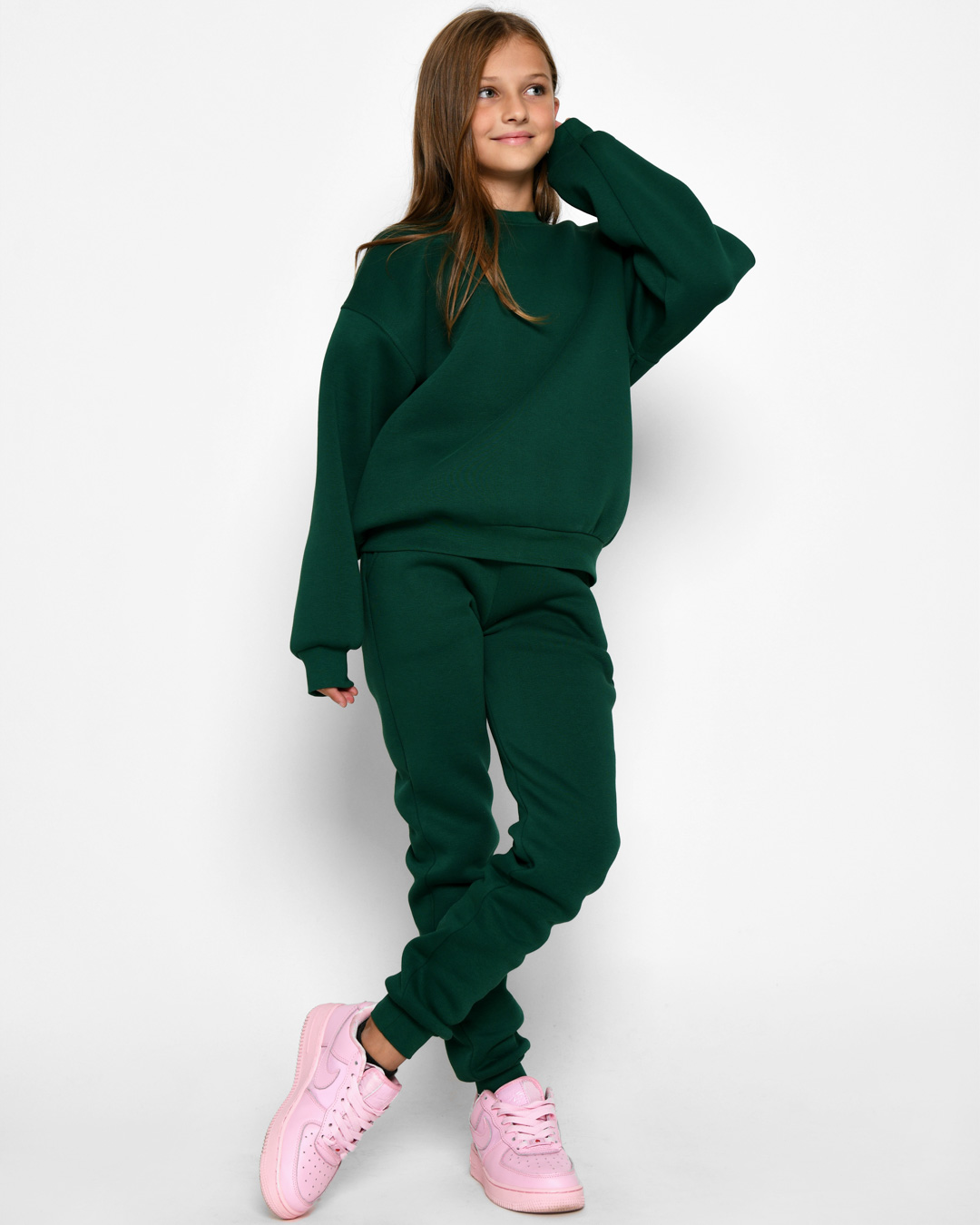 Підлітковий костюм зелений на флісі | 78617 Підлітковий костюм зелений на флісі | 78617