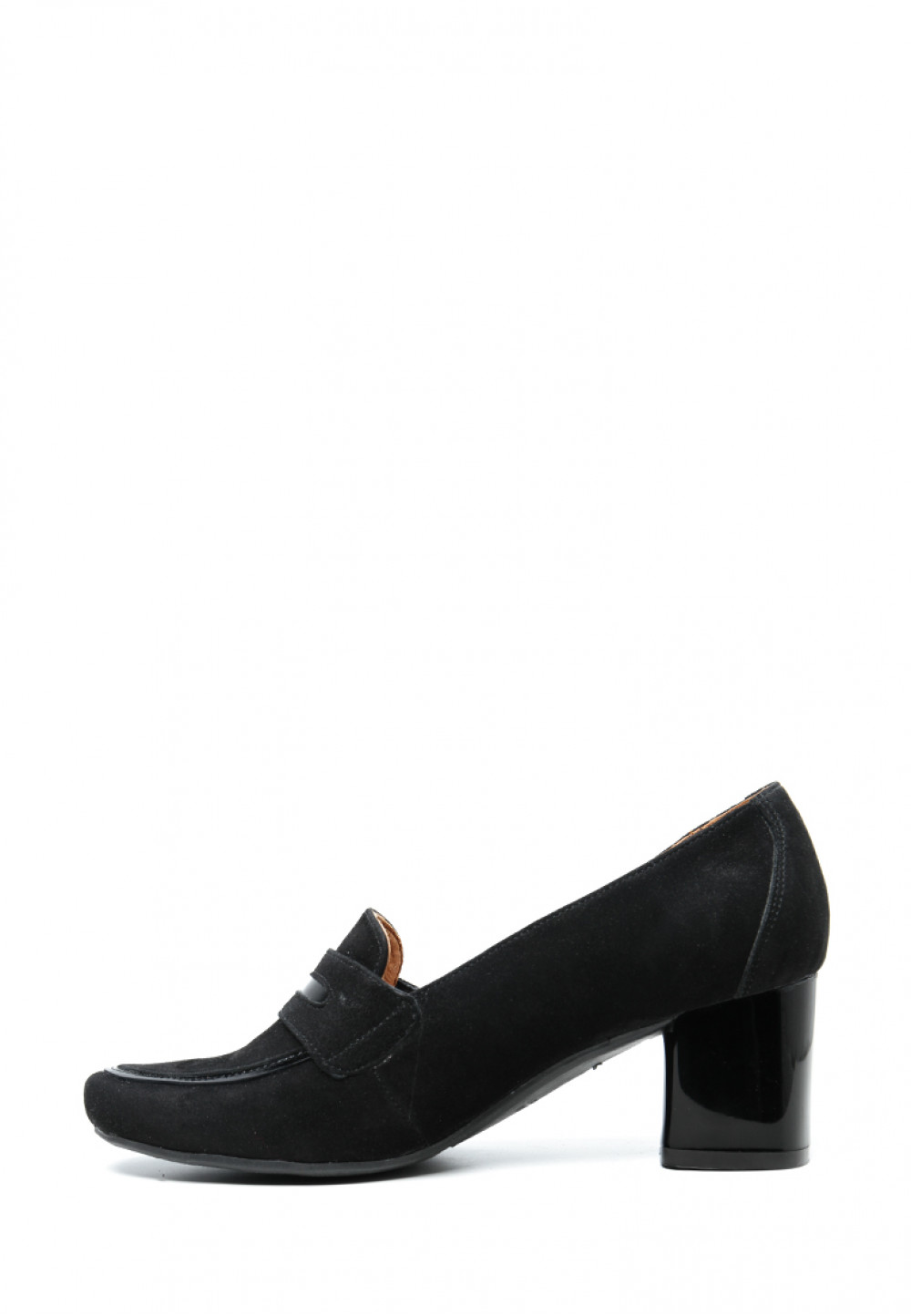 Замшеві туфлі чорні на середньому підборі | 78704