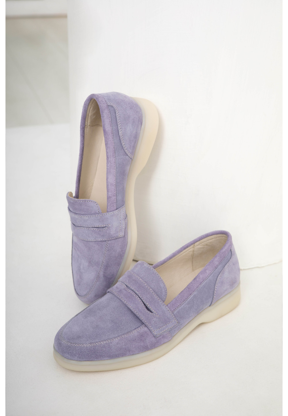 Жіночі замшеві лофери бузкові | 78874 Жіночі замшеві лофери бузкові | 78874