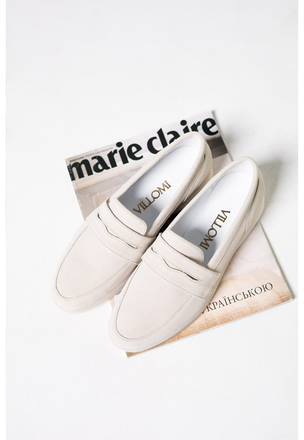 Жіночі замшеві туфлі молочні | 79504 Жіночі замшеві туфлі молочні | 79504
