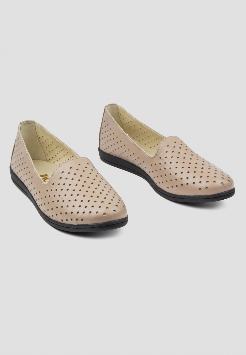Літні шкіряні туфлі з перфорацією капучино | 78757 Літні шкіряні туфлі з перфорацією капучино | 78757