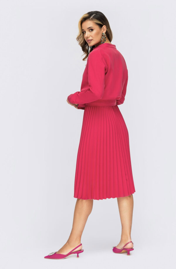 Плаття рожеве зі спідницею-плісе | 78950