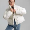 Демісезонна коротка куртка oversize молочна | 78403
