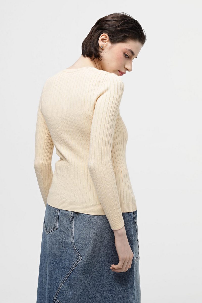 Джемпер з віскозної пряжі айворі | 79145 Джемпер з віскозної пряжі айворі | 79145