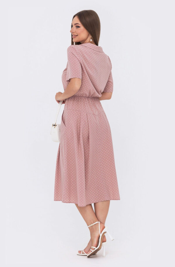 Літня сукня рожева у дрібний горошок | 79754