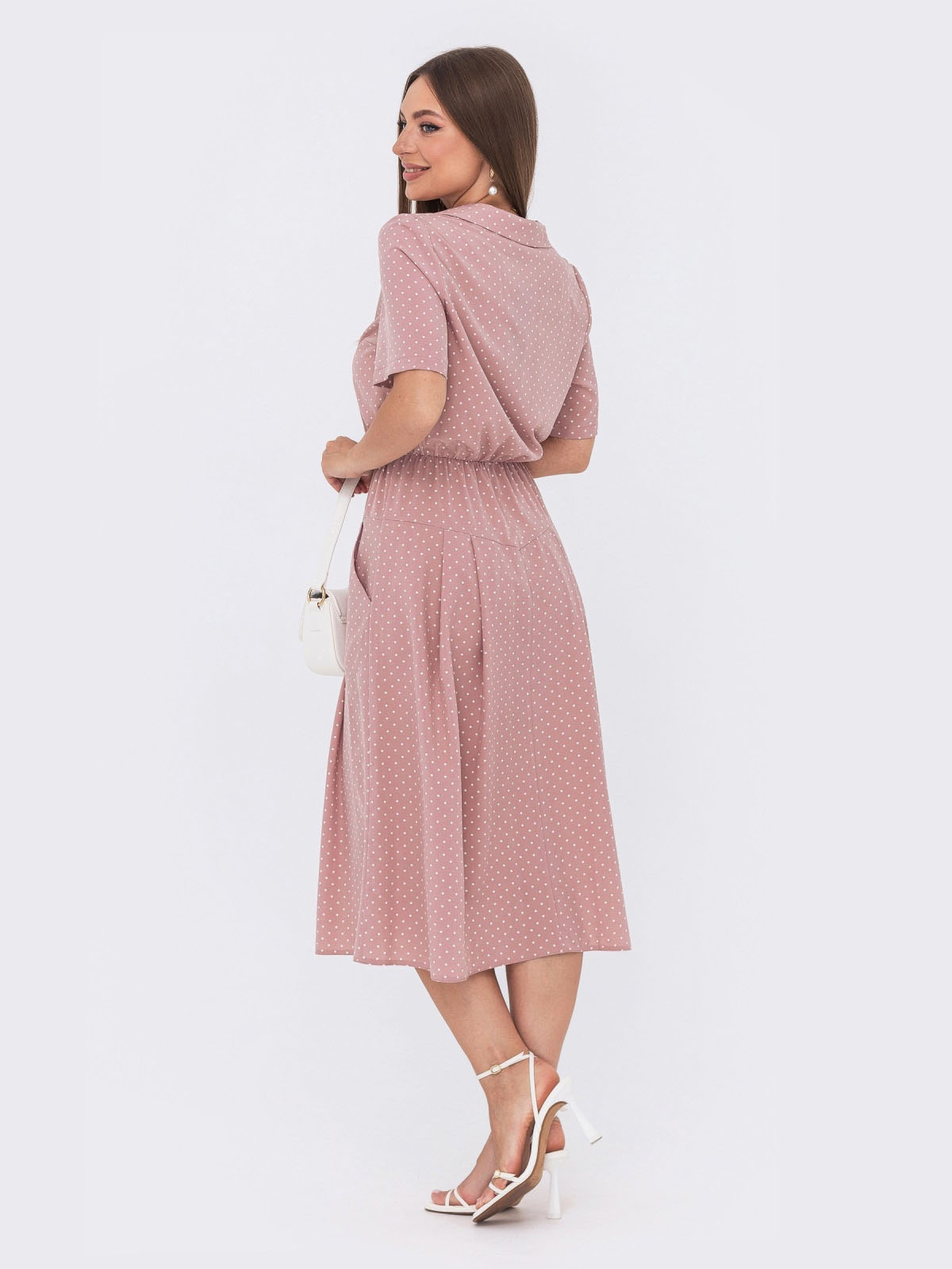 Літня сукня рожева у дрібний горошок | 79754 Літня сукня рожева у дрібний горошок | 79754