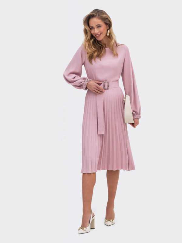 Сукня рожева зі спідницею-плісе | 79250
