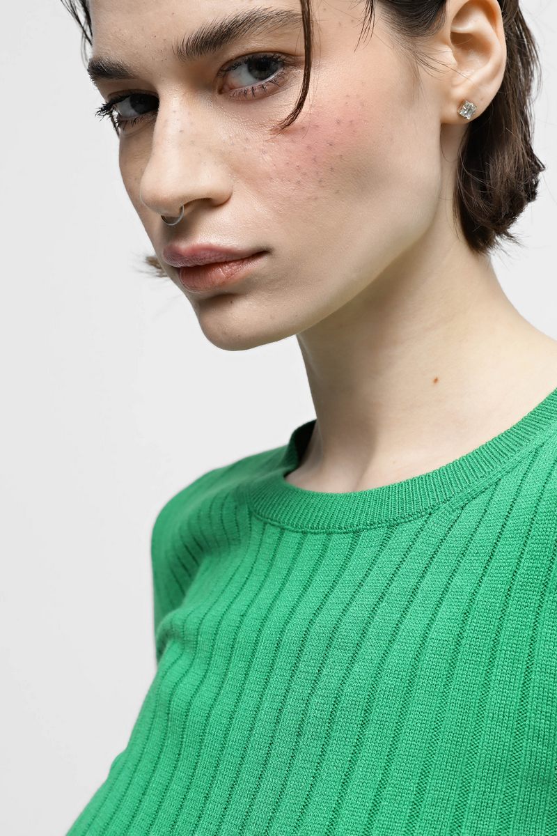 Джемпер з віскозної пряжі зелений | 79124 Джемпер з віскозної пряжі зелений | 79124