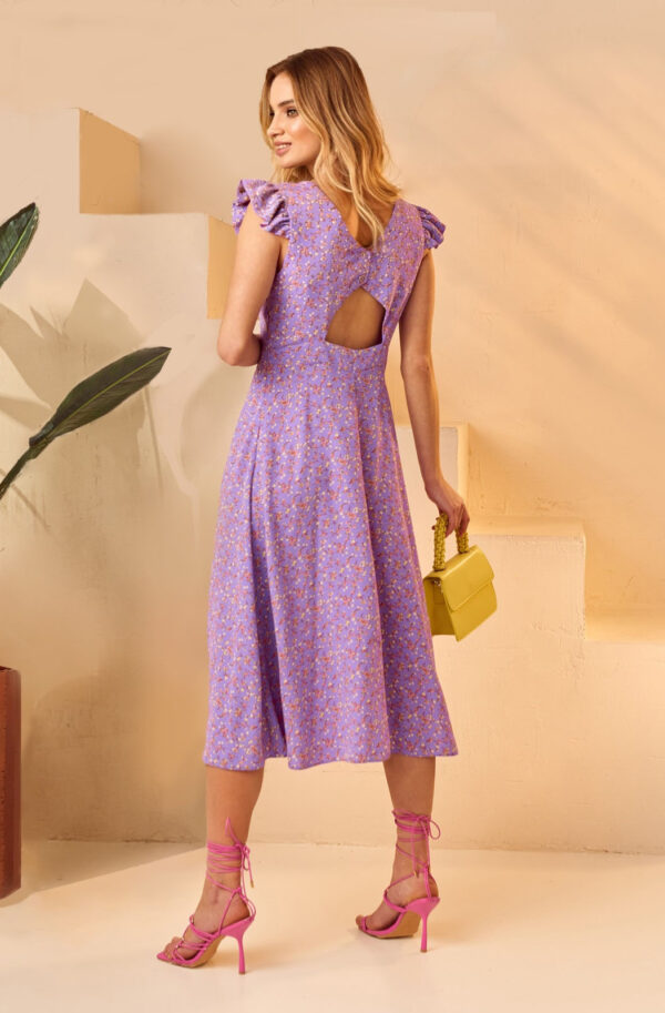 Літня сукня у квітковий принт бузкова | 79696