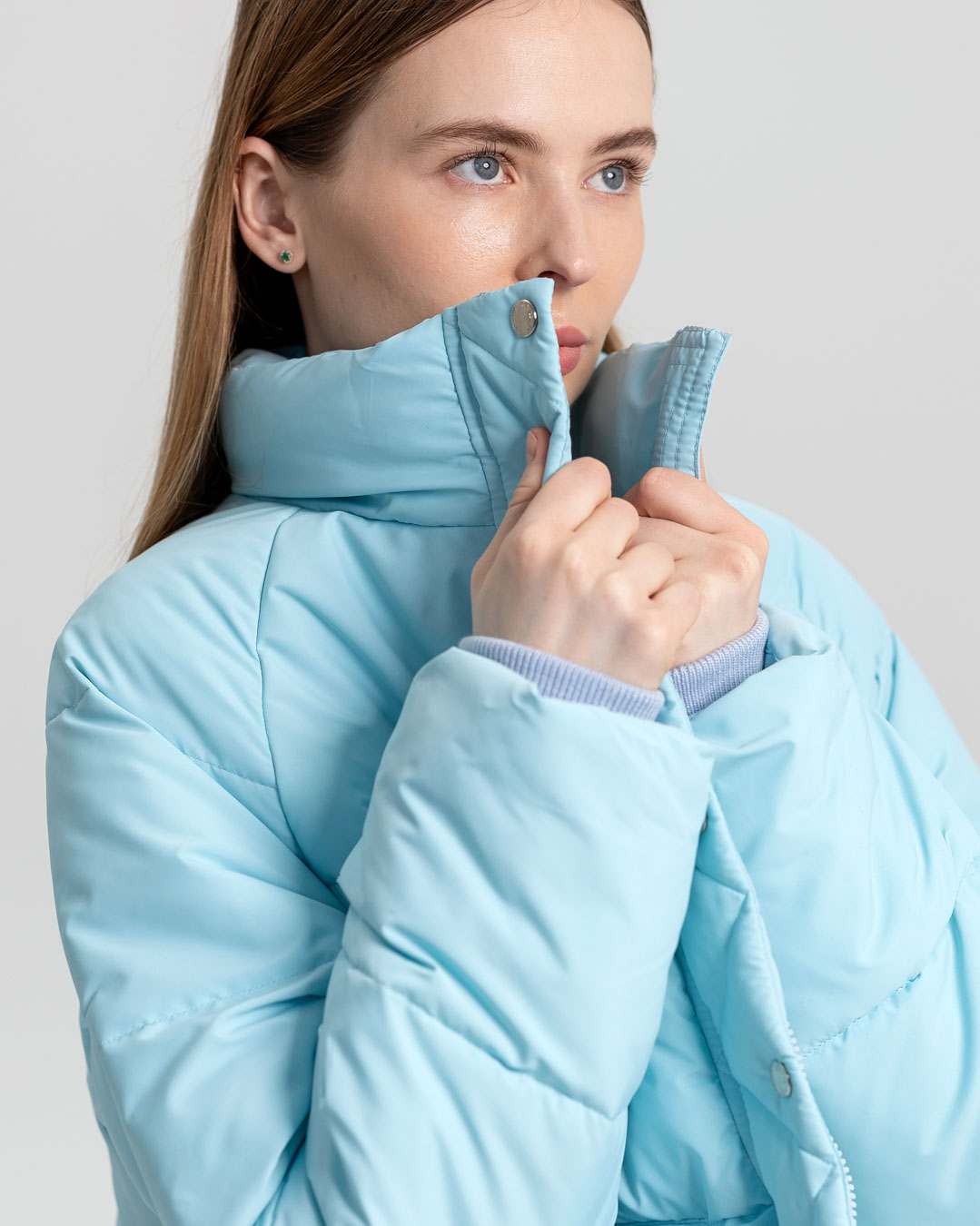 Демісезонна коротка куртка oversize блакитна | 78383