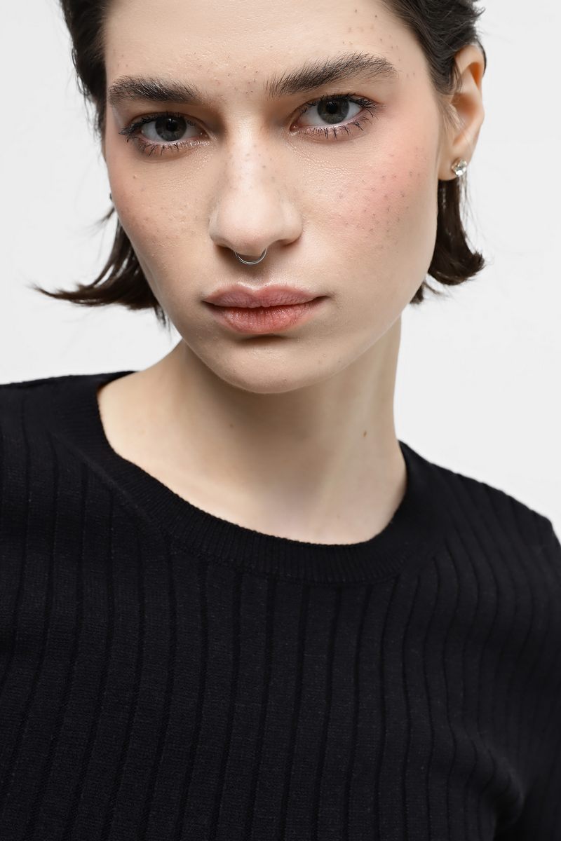 Джемпер з віскозної пряжі чорний | 79163 Джемпер з віскозної пряжі чорний | 79163