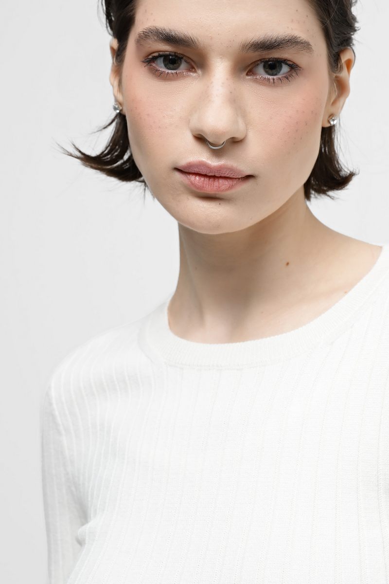 Джемпер з віскозної пряжі білий | 79142 Джемпер з віскозної пряжі білий | 79142