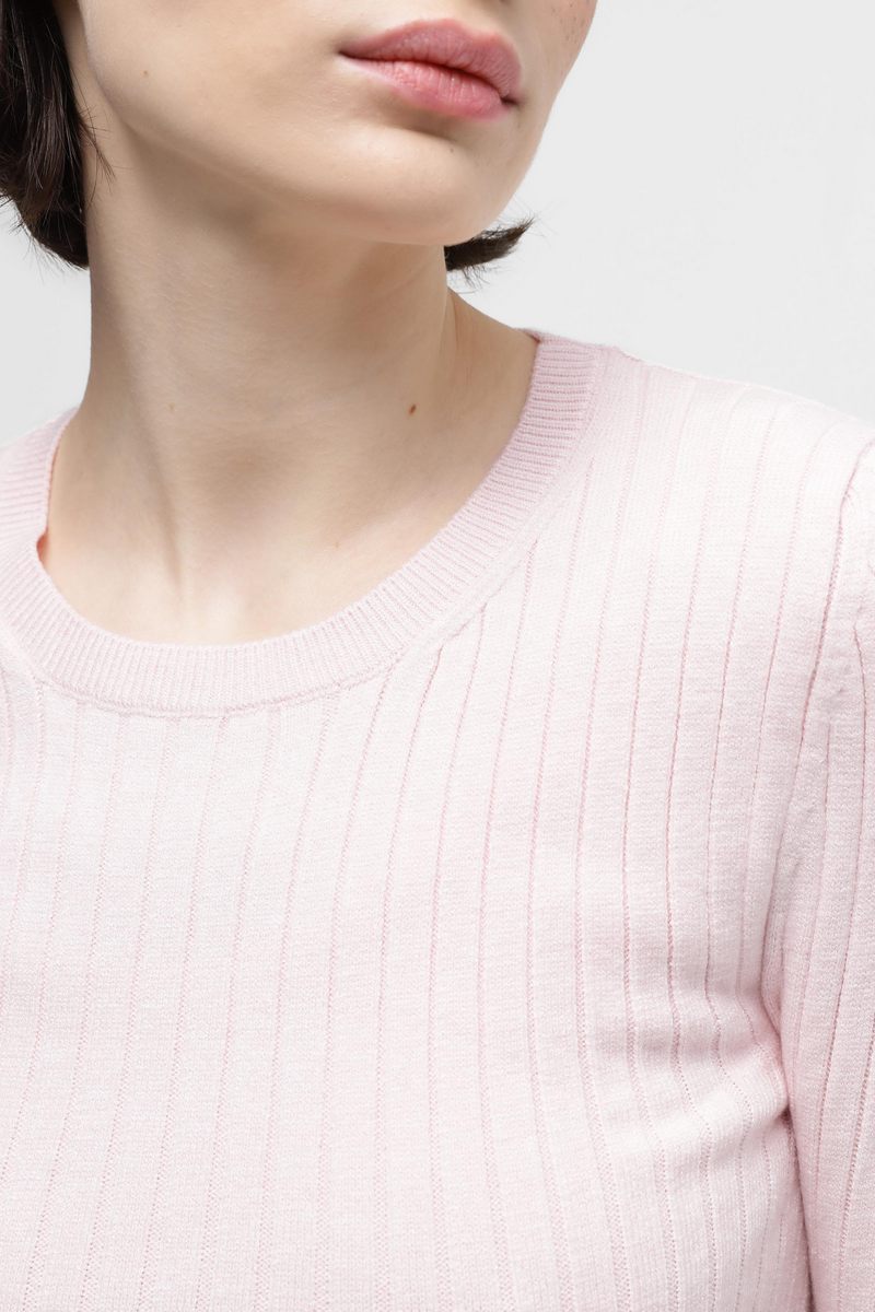 Джемпер з віскозної пряжі пудровий | 79132