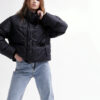 Демісезонна коротка куртка oversize чорна | 78373