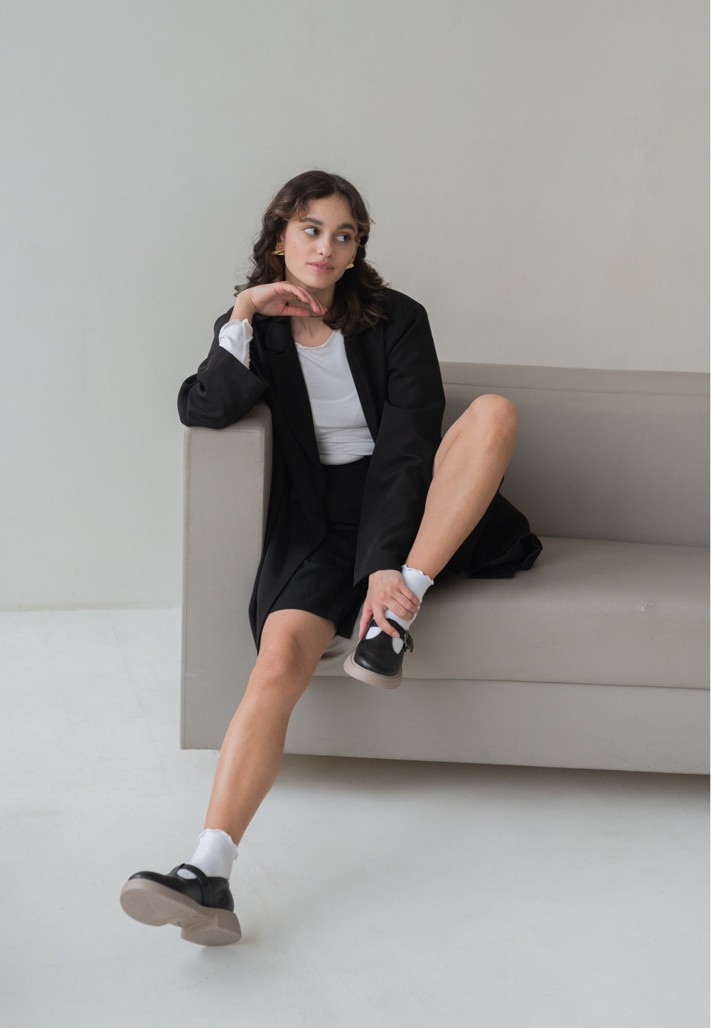 Туфлі чорні з пряжкою на низькому ходу | 78631