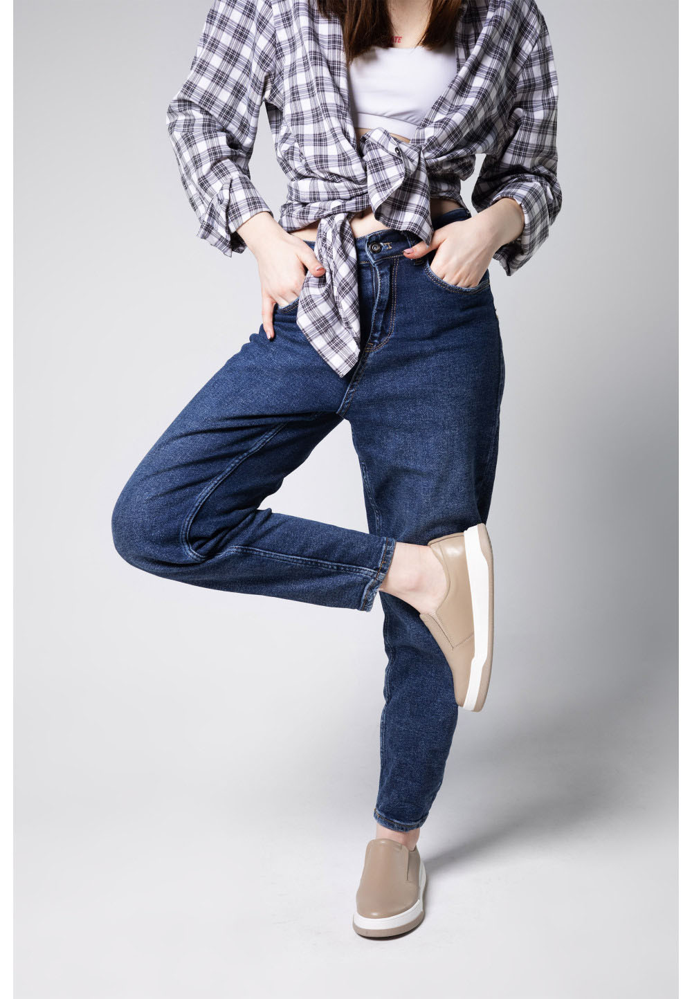 Жіночі шкіряні сліпони капучино | 79380 Жіночі шкіряні сліпони капучино | 79380