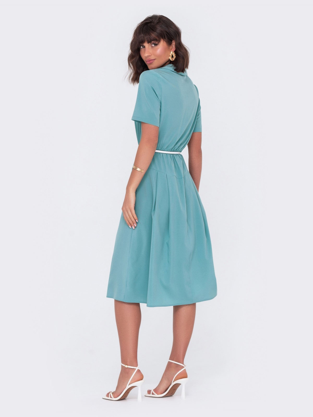 Літня розкльошена сукня бірюзова | 79743 Літня розкльошена сукня бірюзова | 79743