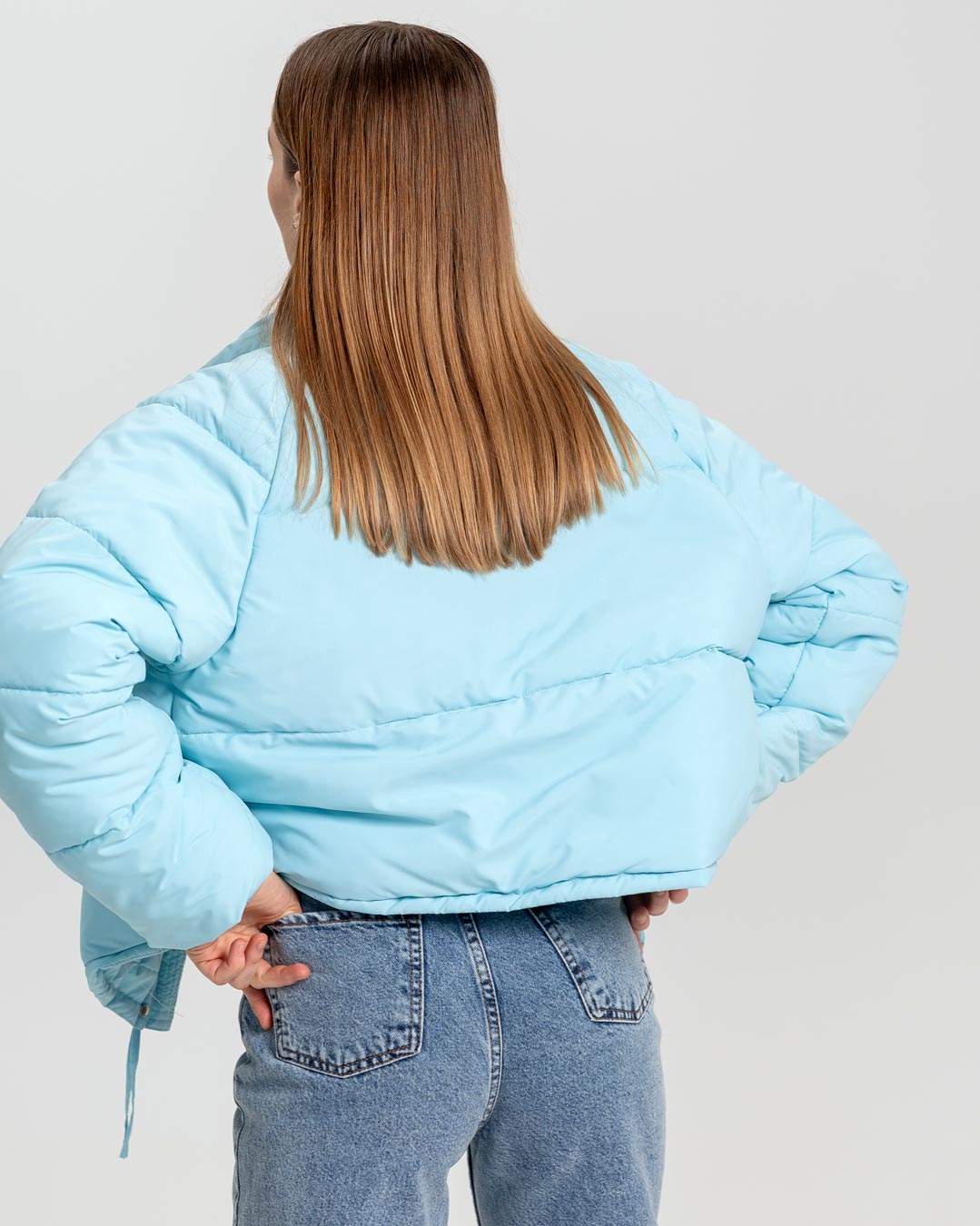 Демісезонна коротка куртка oversize блакитна | 78383