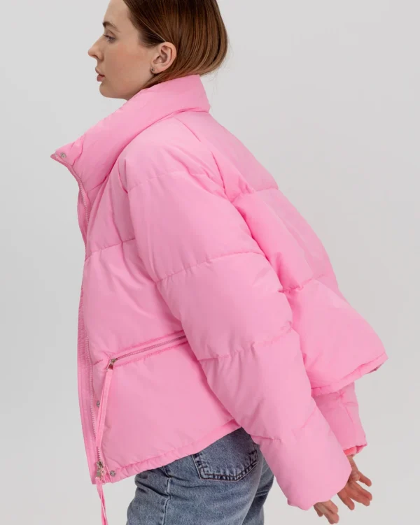 Демісезонна коротка куртка oversize рожева | 78393