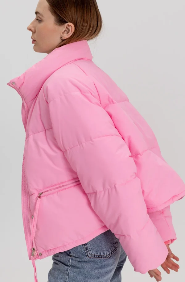 Демісезонна коротка куртка oversize рожева | 78393