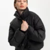 Демісезонна коротка куртка oversize чорна | 78373