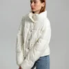 Демісезонна коротка куртка oversize молочна | 78403