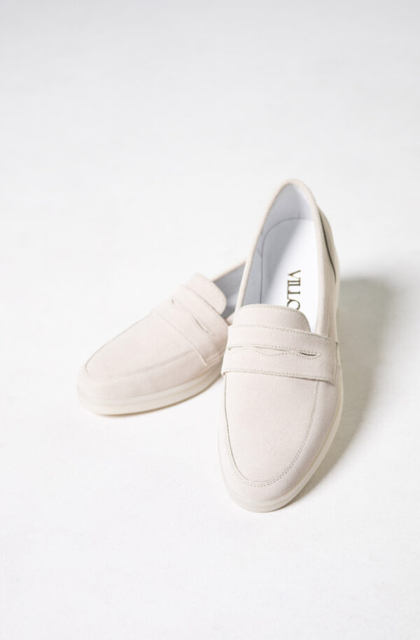 Жіночі замшеві туфлі молочні | 79504