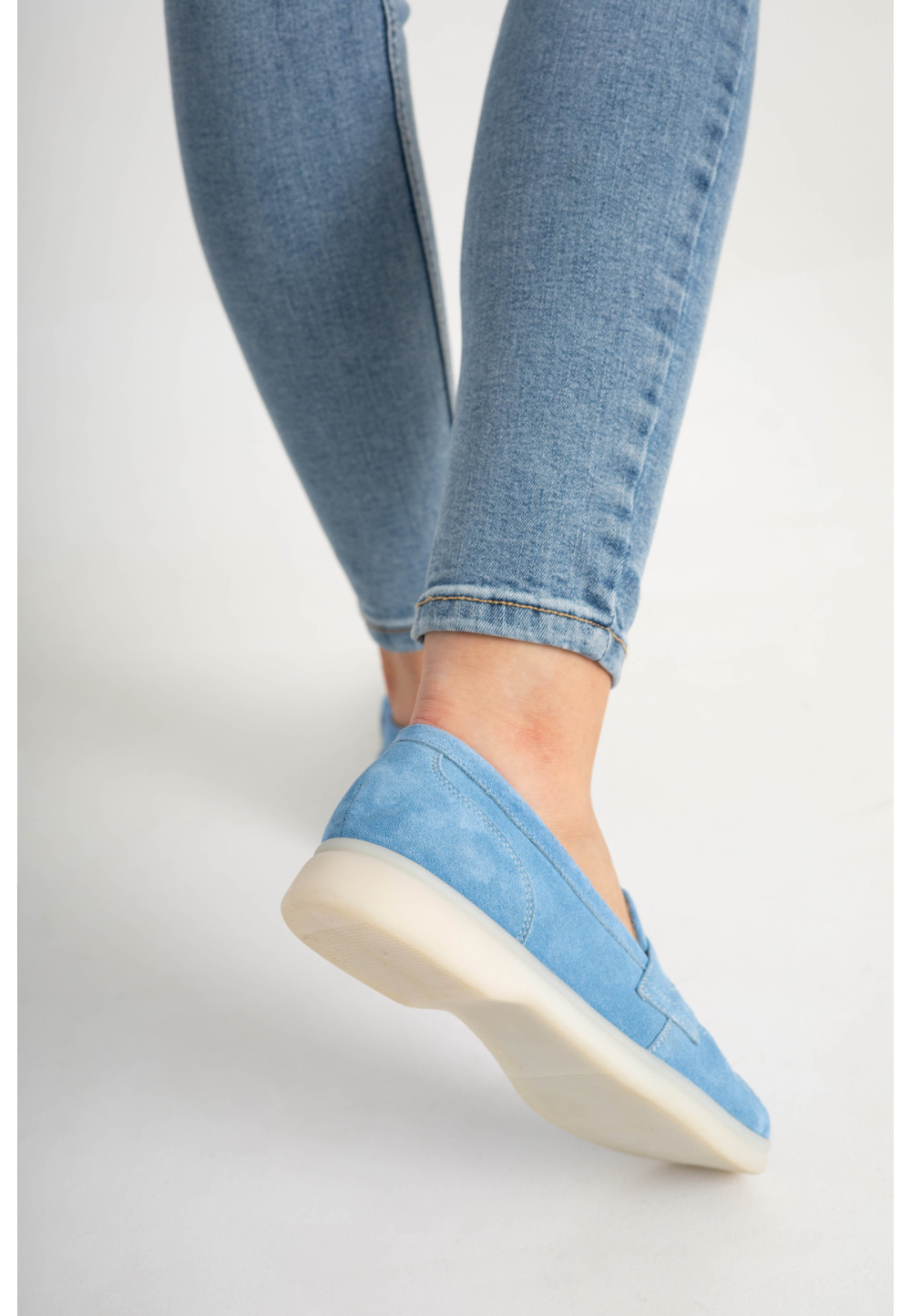 Жіночі замшеві лофери блакитні | 78885 Жіночі замшеві лофери блакитні | 78885