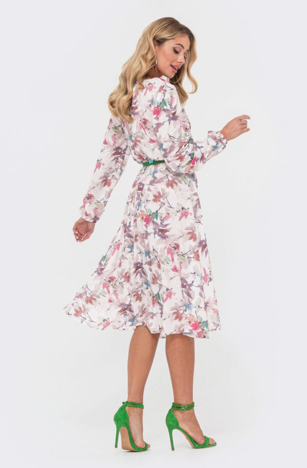 Сукня біла в принт Листя з легкого софту | 78930