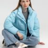 Демісезонна коротка куртка oversize блакитна | 78383
