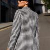 Твідовий двобортний піджак чорно-білий | 78520 Твідовий двобортний піджак чорно-білий | 78520