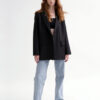 Двобортний подовжений піджак чорний | 79801 Двобортний подовжений піджак чорний | 79801