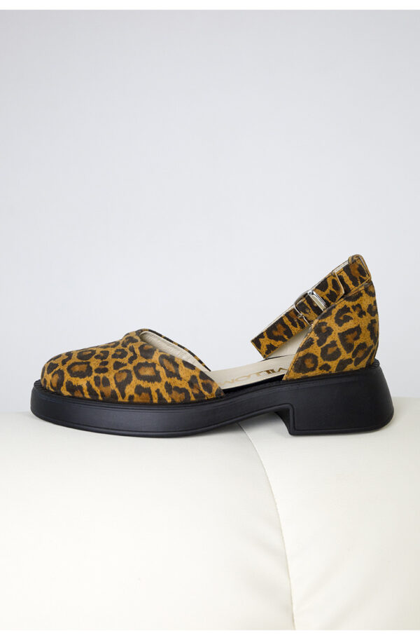 Замшеві відкриті туфлі леопардові | 80466