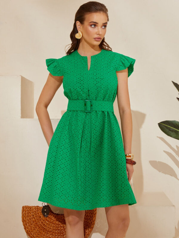 Зелена сукня із прошви середньої довжини | 80657