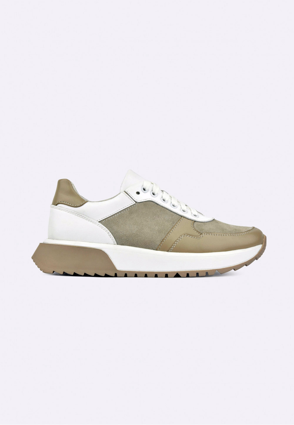 Жіночі кросівки бежево-білі зі вставками замші | 80353 Жіночі кросівки бежево-білі зі вставками замші | 80353