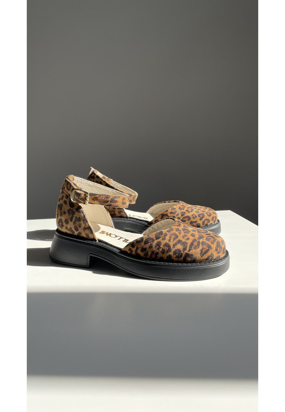 Замшеві відкриті туфлі леопардові | 80466