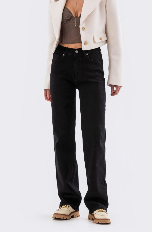 Жіночі джинси прямого крою чорні | 79937
