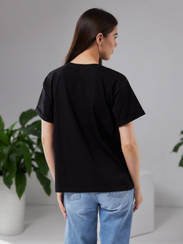 Жіноча футболка з написом КОХАYOU чорна | 80787
