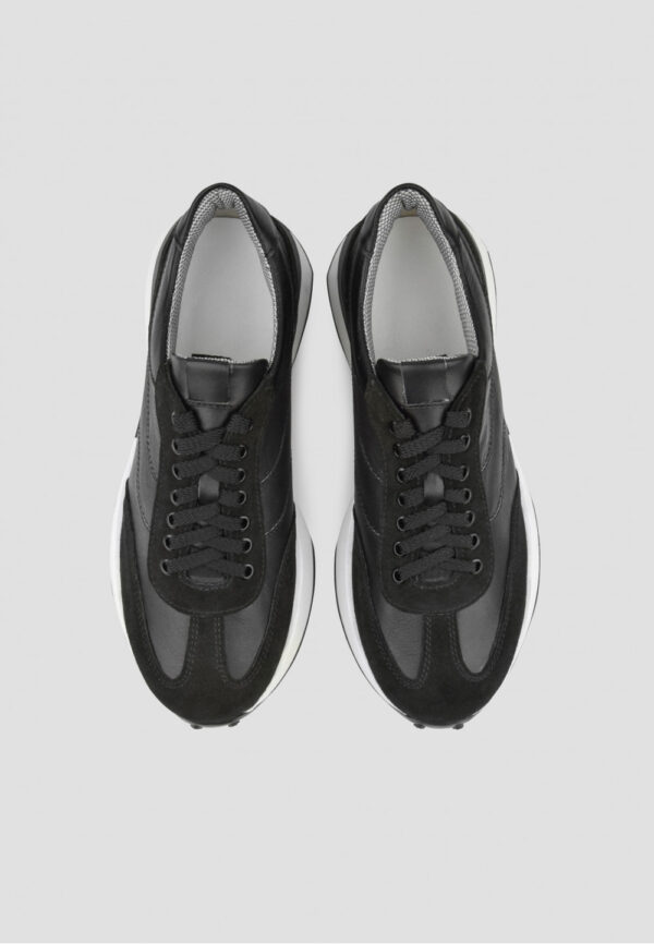 Жіночі кросівки чорні зі вставками замші | 80379