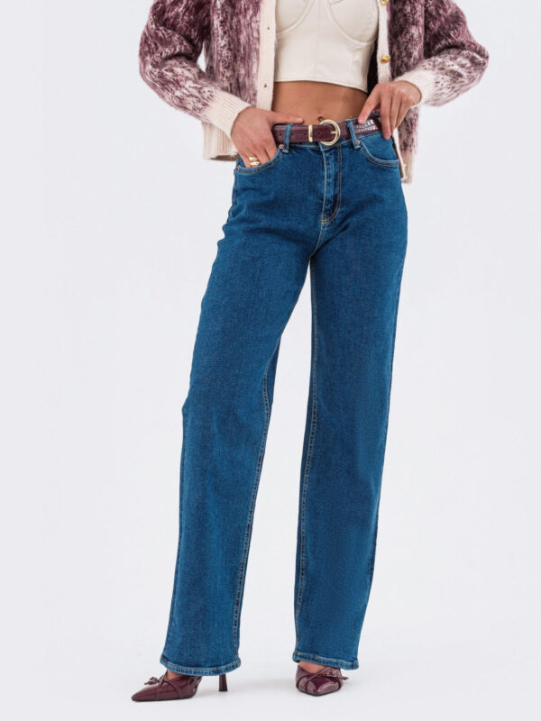 Жіночі джинси прямого крою сині | 79923