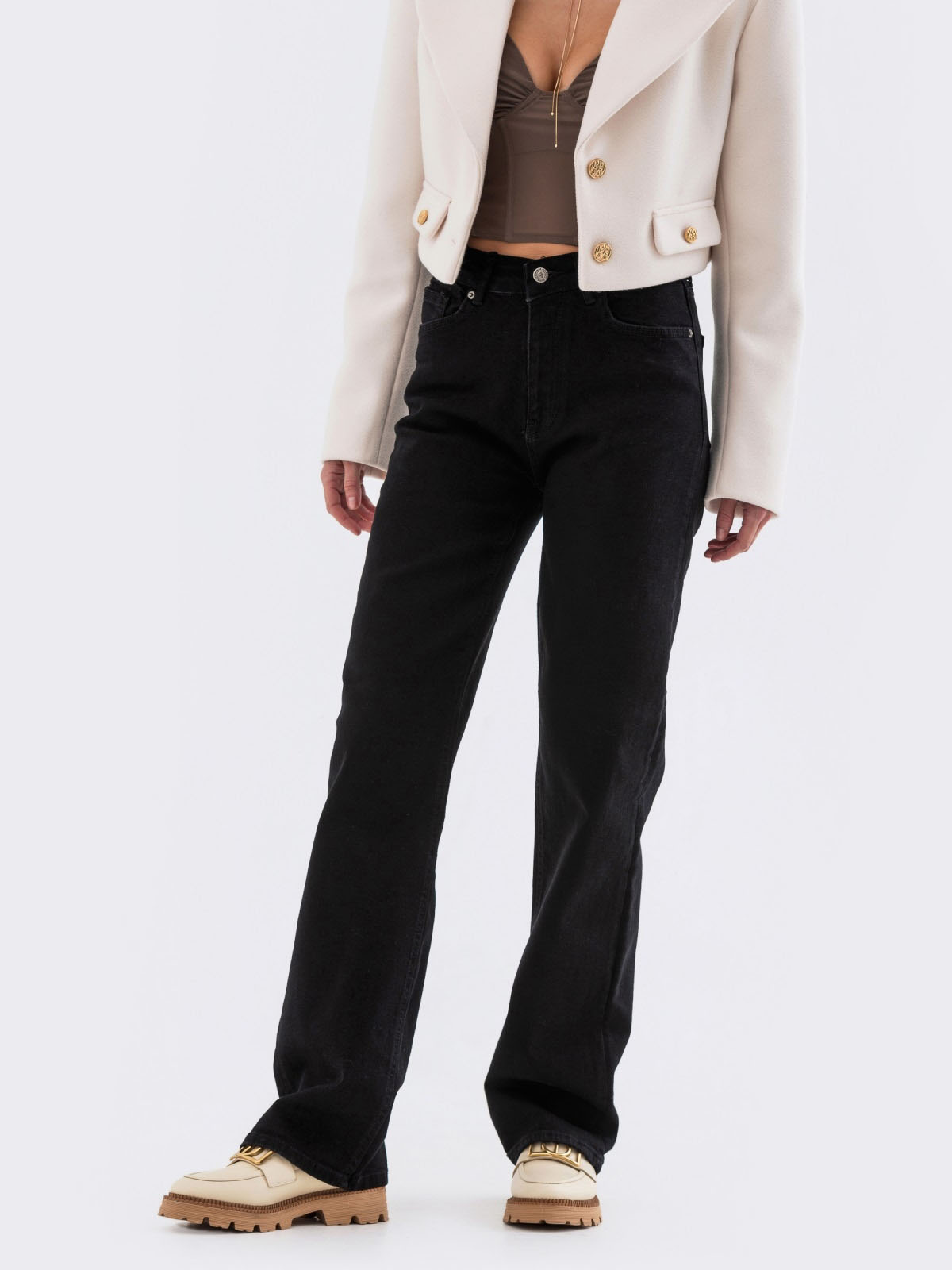 Жіночі джинси прямого крою чорні | 79937 Жіночі джинси прямого крою чорні | 79937