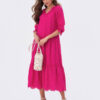 Літня сукня з прошви фуксія вільного крою | 80056 Літня сукня з прошви фуксія вільного крою | 80056