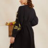 Сукня-кімоно чорна з вишивкою Колоски | 80273 Сукня-кімоно чорна з вишивкою Колоски | 80273