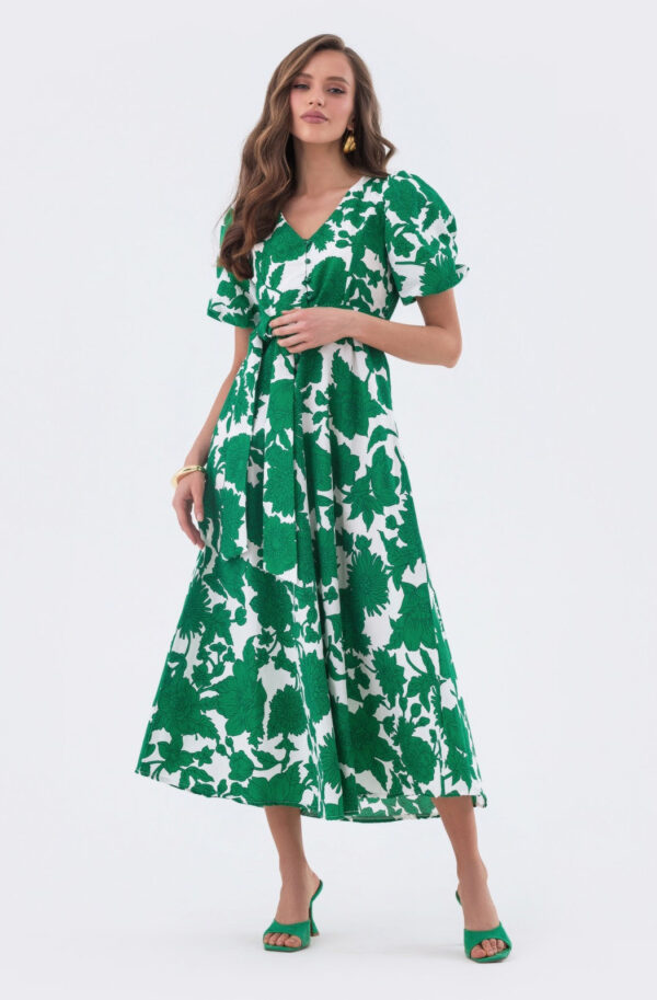 Літня сукня в зелений квітковий принт | 80554