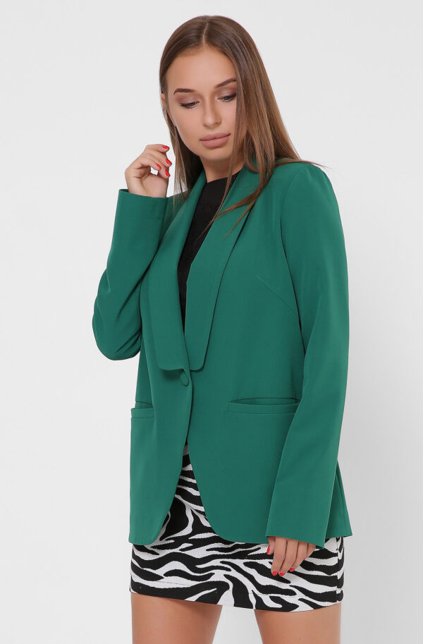 Однобортний піджак зелений на один ґудзик | 79861