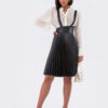 Стильна спідниця-гофре з екошкіри чорна | 80635 Стильна спідниця-гофре з екошкіри чорна | 80635