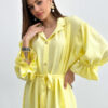 Літнє довге плаття-сорочка лимонне оверсайз | 80601