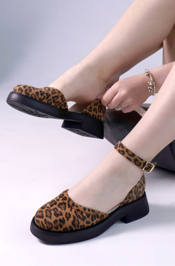 Замшеві відкриті туфлі леопардові | 80466