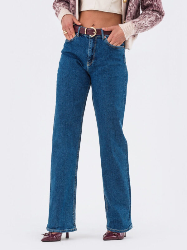 Жіночі джинси прямого крою сині | 79923
